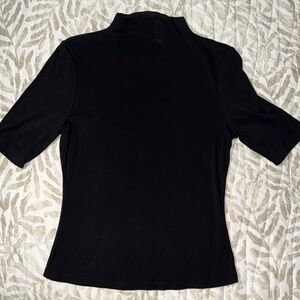 Black Short-Sleeve Mock Neck Top - Women
